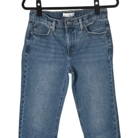 LOFT The Slouchy Boyfriend Cuffed Jeans Classic Blue Medium Wash Size 00/24 - Picture 6 of 11